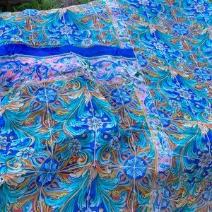 Dolce Gabbana tile print Huge chiffon silk scarf